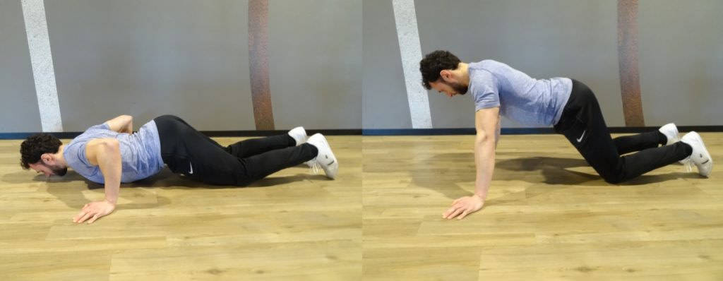 push ups op je knieën