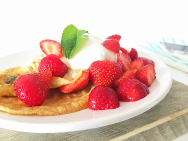 omelet aardbeien