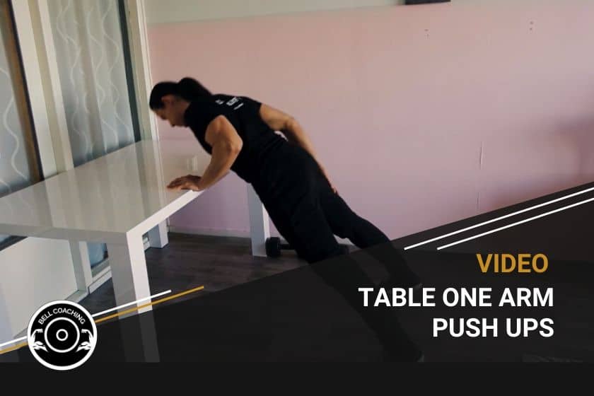 Table One Arm Push Ups